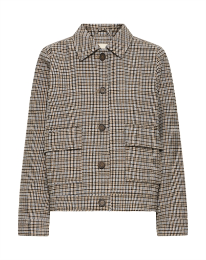 Fransa - FRAntonette 1 Jakke - Tobacco Brown/Ice Water Check 
